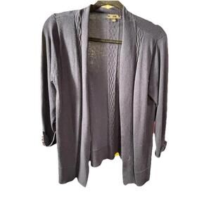 NWOT Lety & Me Women’s Navy Blue Detailed Open Cardigan Sz M